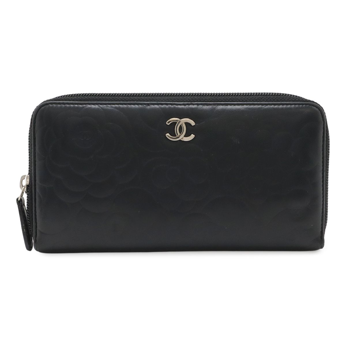 【専用】CHANEL　シャネル　カメリア　ラウンド長財布　エンボス　ラムスキン CHANEL シャネル カメリア エンボス ココマーク ジップ