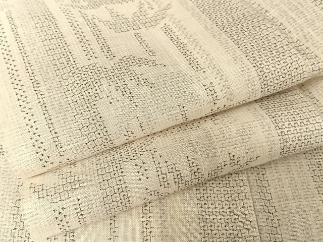 平和屋着物＊夏物　結城紬　夏結城　100亀甲　笹竹文　正絹　逸品　AABA2512np 平和屋着物＊夏物 結城紬 夏結城 100亀甲 笹竹文 正絹 逸品 AABA2512np