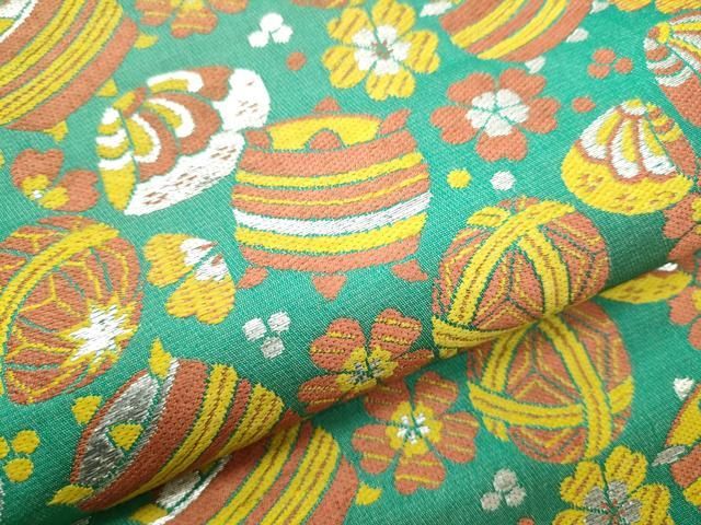 平和屋着物○九寸名古屋帯 唐織 吉祥花文 金糸 正絹 逸品 DAAU5957ps