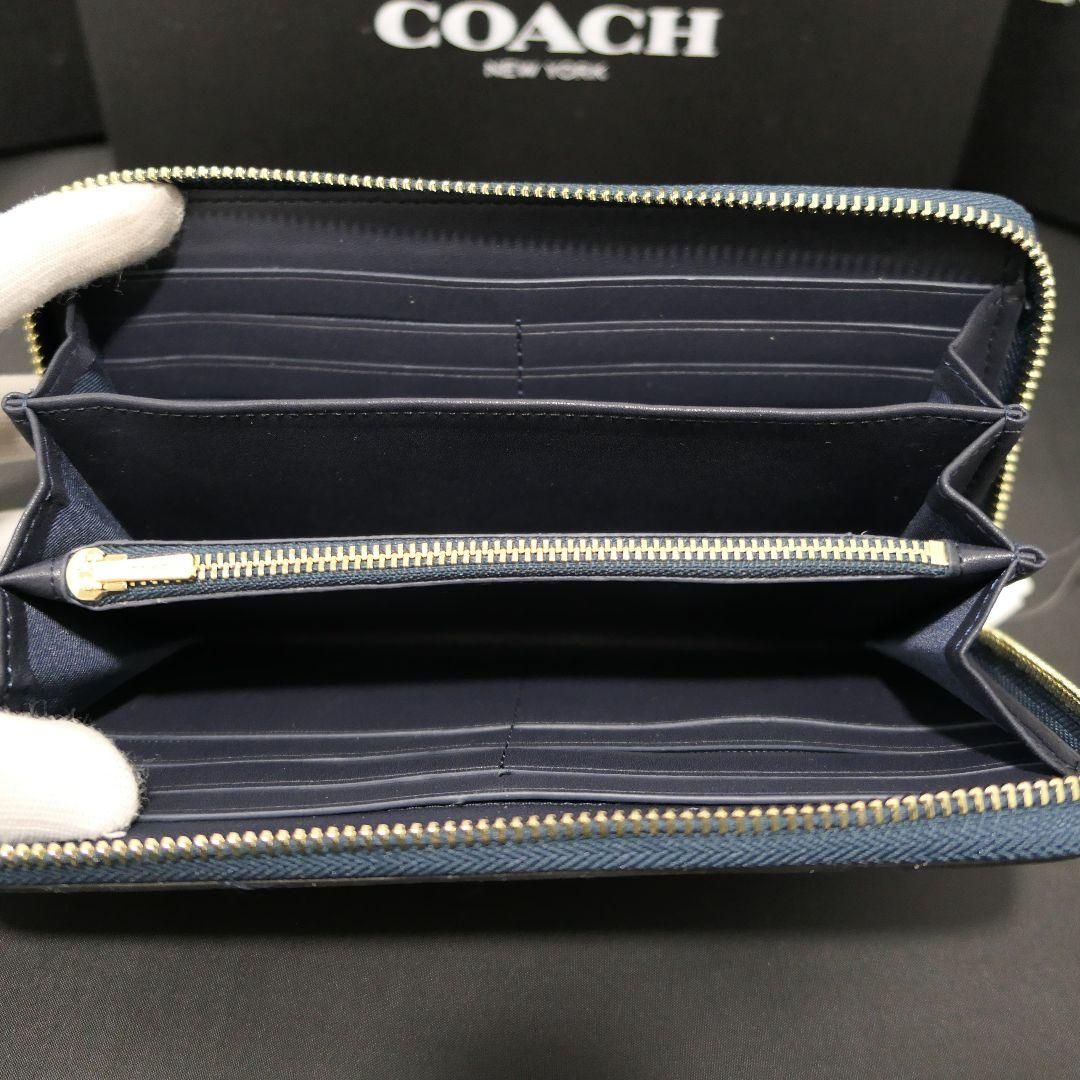コーチ COACH 財布 長財布 FC4452 C4452 デニムマルチ シグネチャー ロング ジップ アラウンド ウォレット ストラップ付き  アウトレット レディース