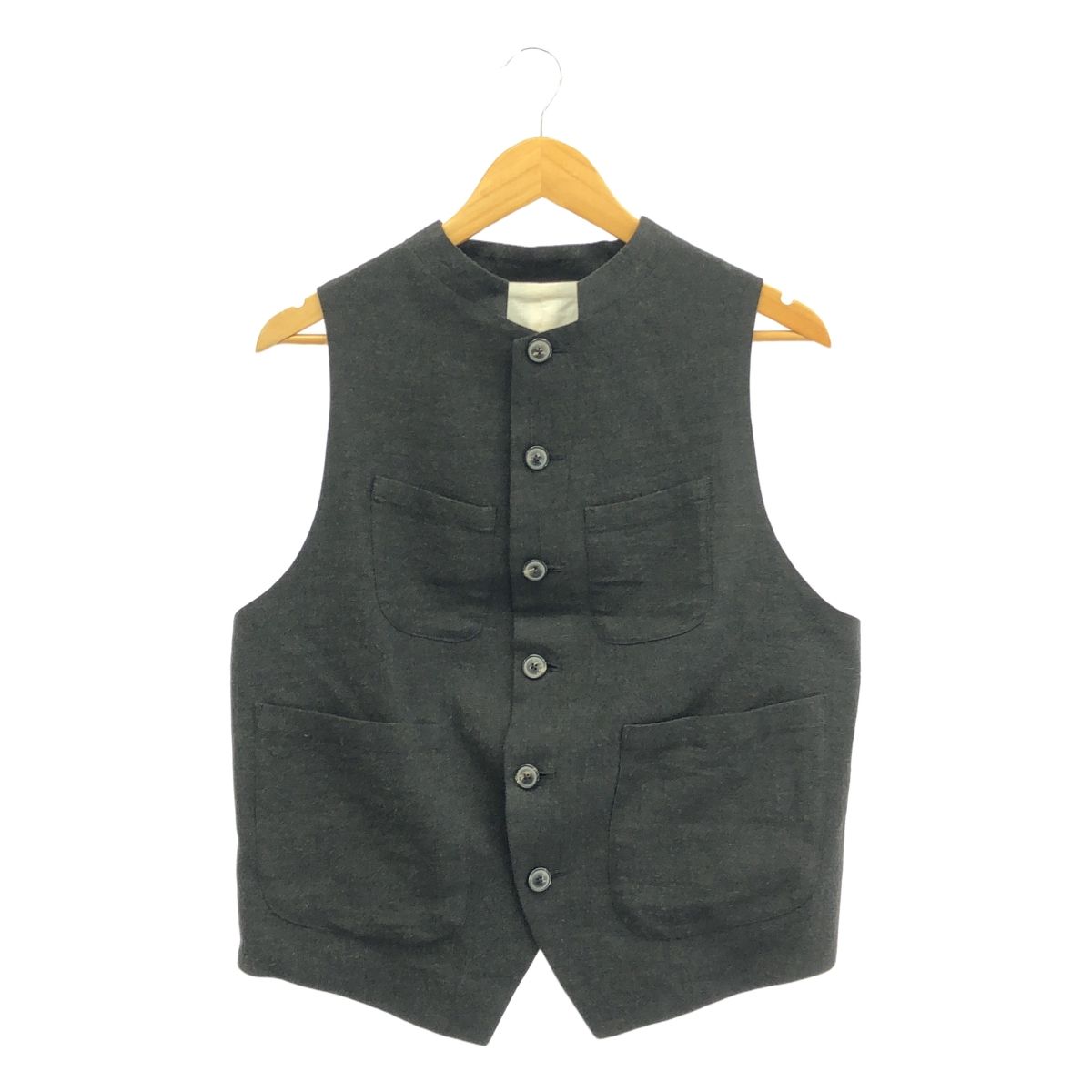 【美品】  the last flower of the afternoon / ラストフラワーオブジアフタヌーン | かたる月 logger vest / ジレ ベスト / 総裏地 | F | ダークブラウン | レディース 美品】 the last flower of the afternoon / ラストフラワー
