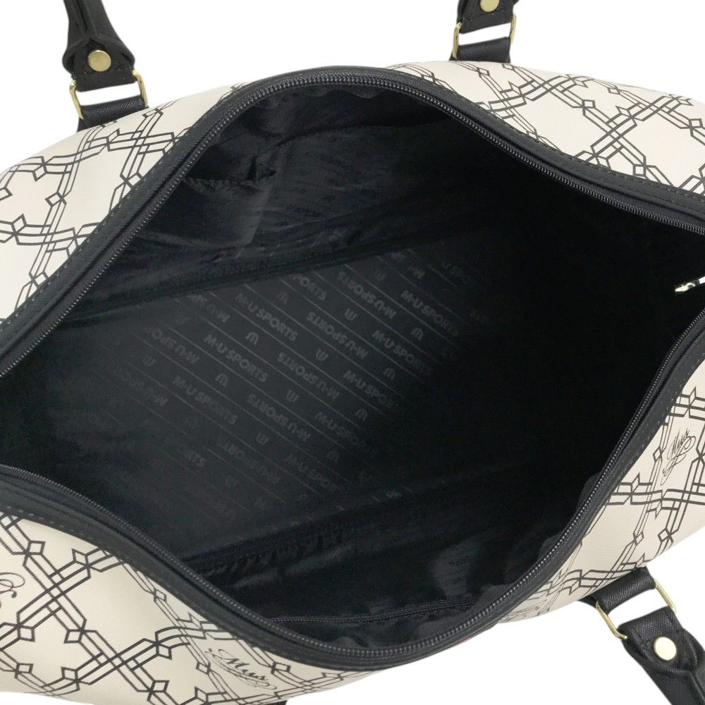 M.U SPORTS エムユースポーツ  2WAY ボストンバッグ 総柄 ベージュ系  [240101502555] ゴルフウェア ストスト M.U SPORTS エムユースポーツ 2WAY ボストンバッグ 総柄