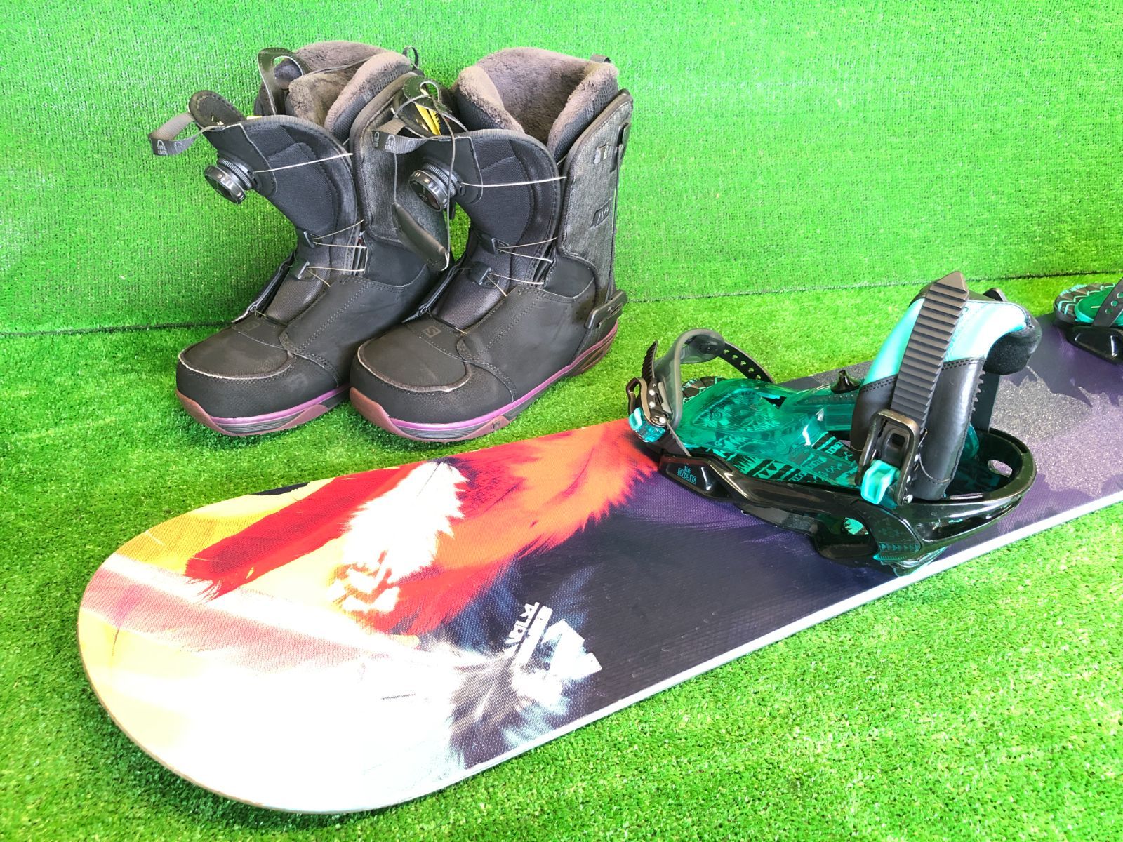 スノーボードセット VOLKL flavor 147cm ELANスノボ STR8TJCHT 25㎝ 靴