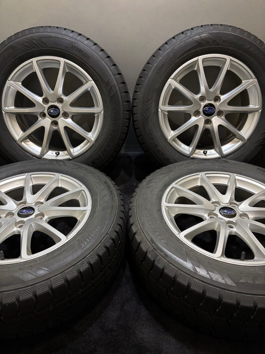 225 65R17 TOYO Winter TRANPATH TX 23年製 スバル レガシィ アウトバック 純正 17インチ 7J 55 114.3 5H スタッドレス 4本 南7-K300