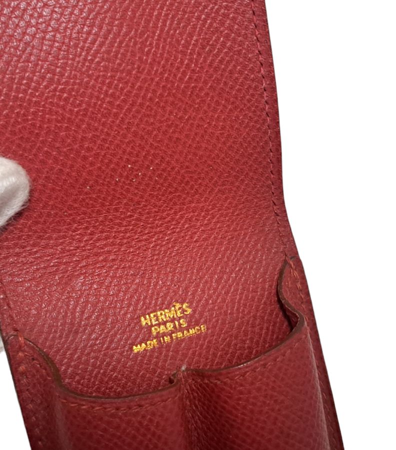 エルメス ペンケース 型押し レザー メドール スタッズ付き