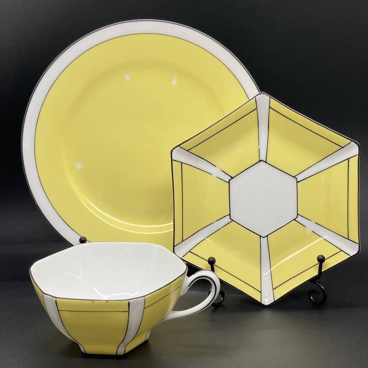 オールドノリタケ アールデコ イエロー ストライプ アンティーク