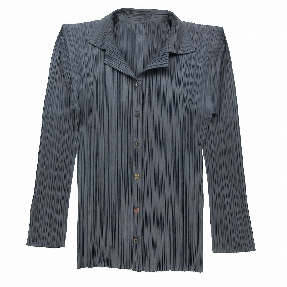 PLEATS PLEASE ISSEY MIYAKE グレー長袖シャツ サイズ3