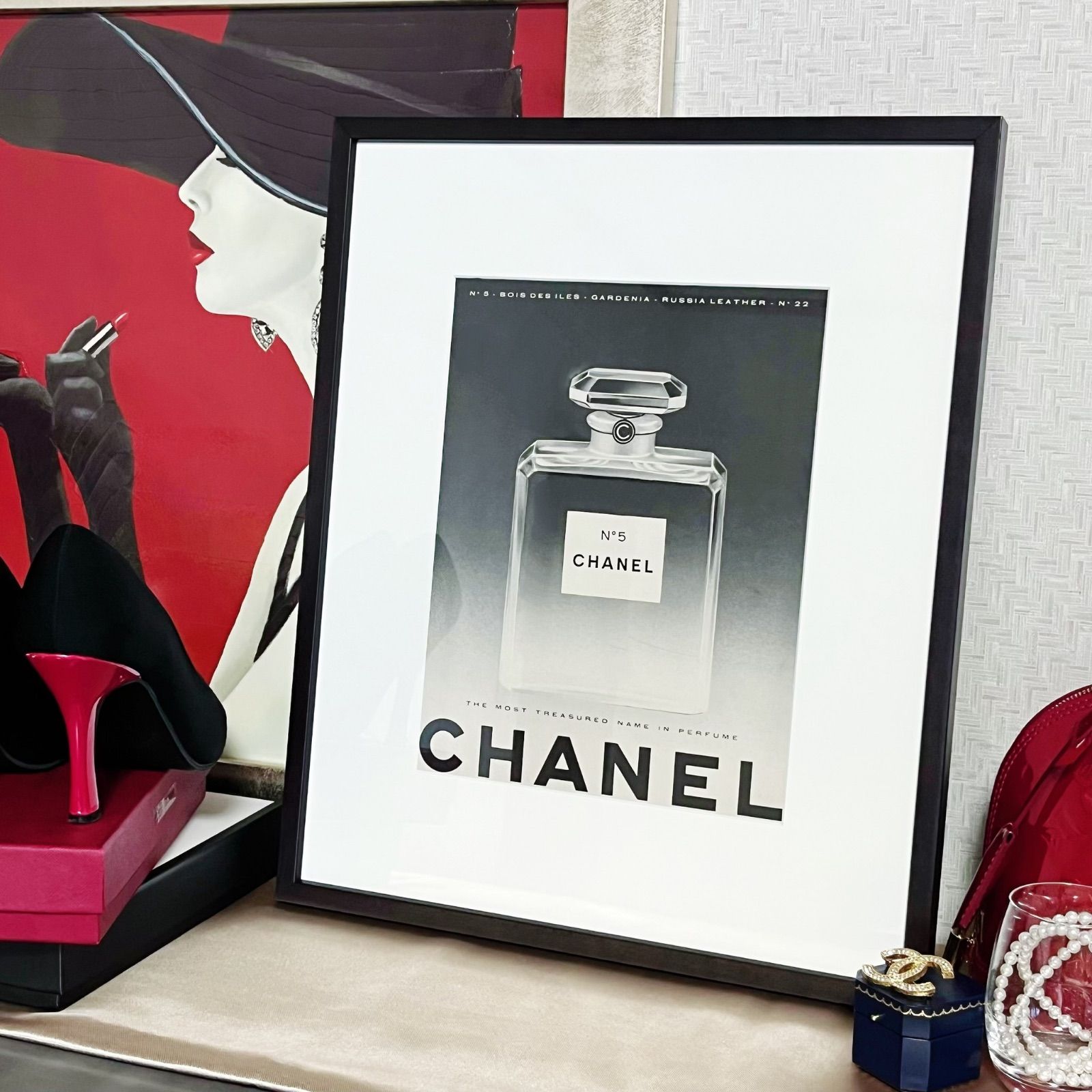 1点もの＞CHANEL シャネル No.5 シャネルの5番 香水 アドバタイジング ポスター ヴィンテージ アートポスター 広告 モダン おしゃれ  モノクロ インテリア フランス雑貨 - メルカリ