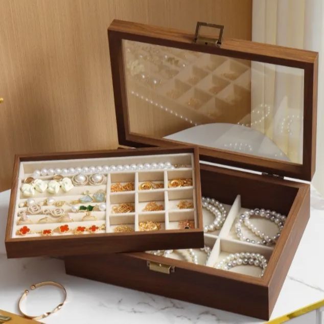 昭和レトロ 木製ジュエリーボックス アクセサリーケース 小物