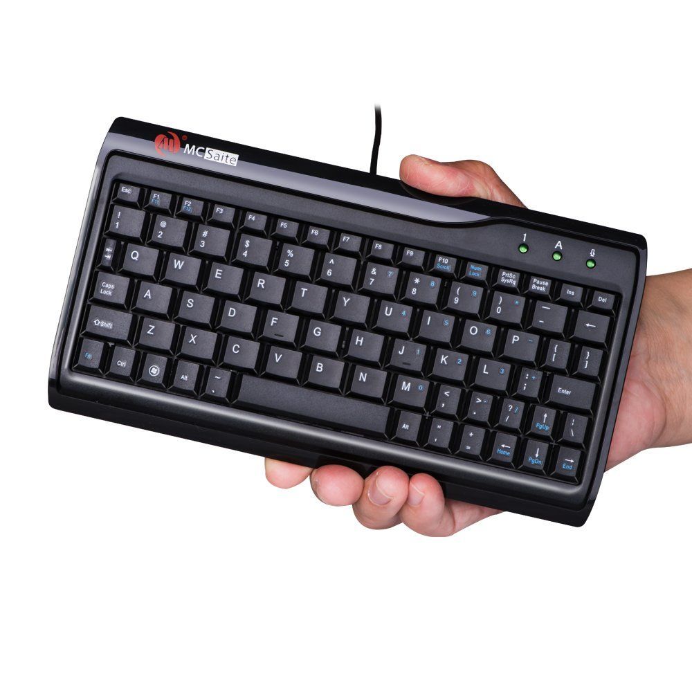 MCSaite キーボード 有線 省スペース設計 超薄型 コンパクトサイズ USBワイヤーコード キーボード 極小 工業設備用 静音 ノートパソコン/PC/デスクトップ/ノートブック用 Win7/8/10に対応