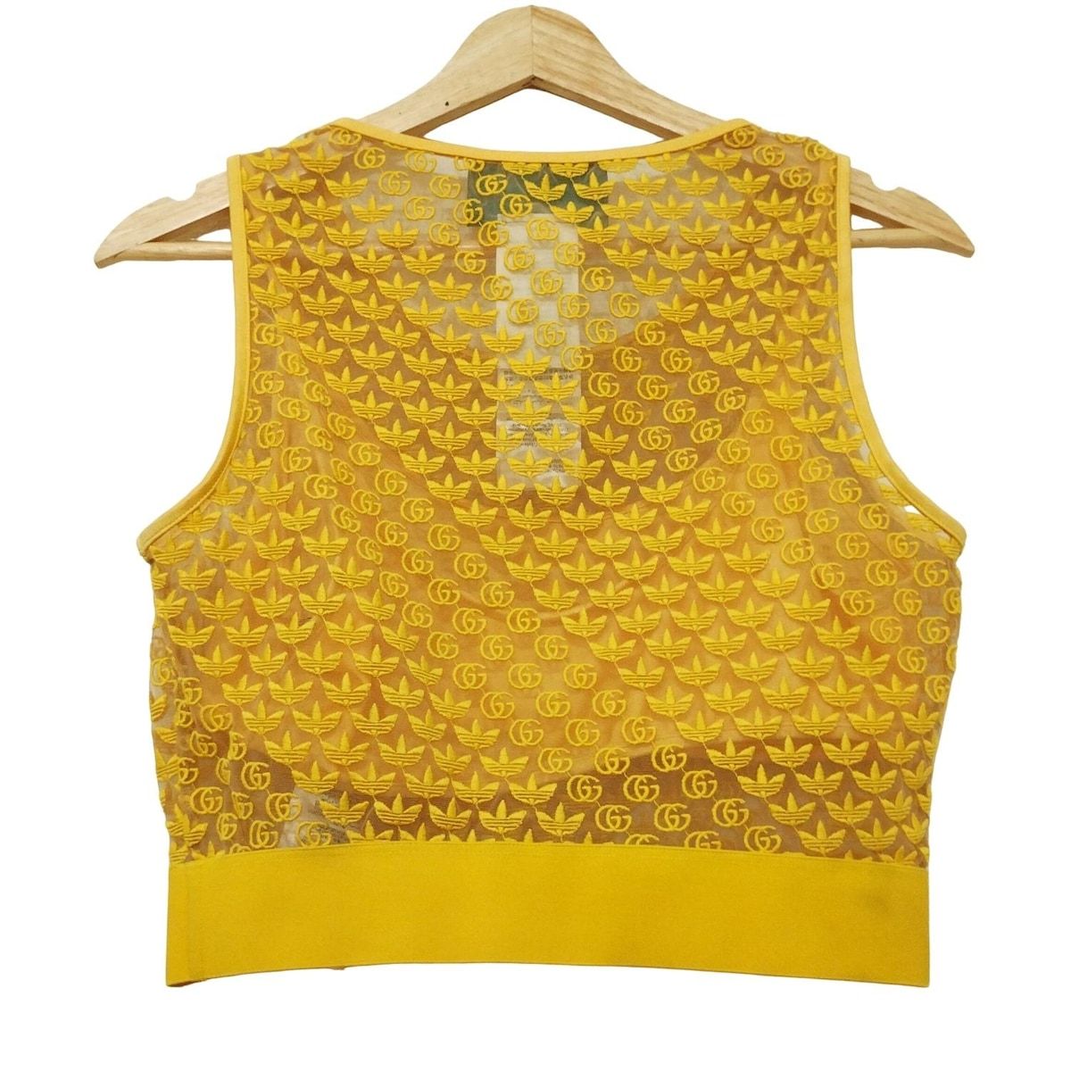 GUCCI グッチ ノースリーブカットソー サイズL レディース グッチ×アディダス GGチュールトップ 693448 XJECA イエロー