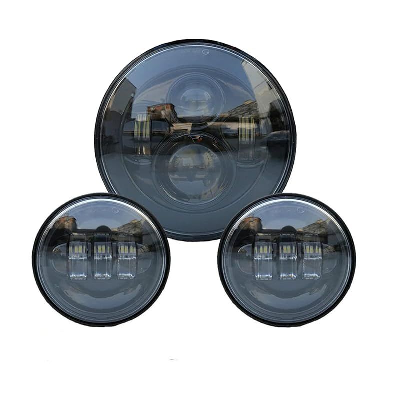 在庫 Ranzek 7インチオートバイのデイメーカーLEDヘッドライト 2個ののための4-1 2 フォグランプLEDライトを点灯するフロントライトを点灯するランププロジェクター 黒 1