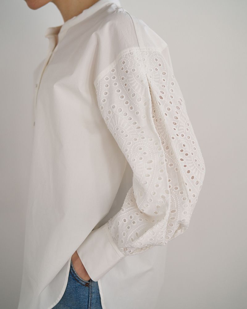 YENN イエン EMBRO SLEEVE SHIRT 刺繍スリーブシャツ y253-12084