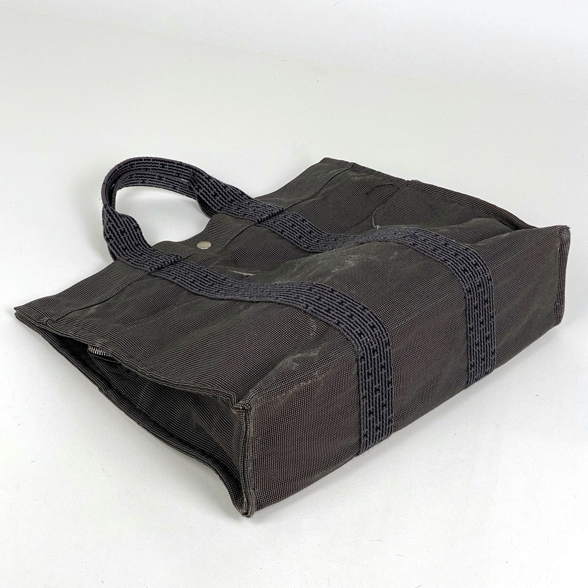 エルメス HERMES エールライン トート MM ハンドバッグ トートバッグ ナイロンキャンバス グレー レディース