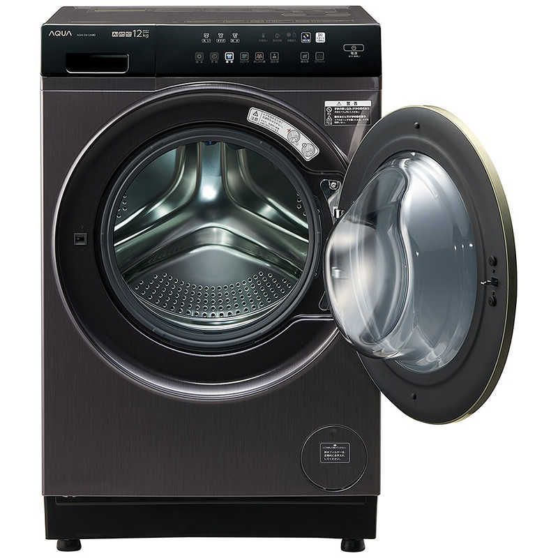 極上品 AQUAドラム式洗濯乾燥機 12.0kg/6.0kgヒートポンプ乾燥 ドラム式洗濯乾燥機 AQUA ブラック AQW-DX12R-L(K) ［洗濯12.0kg