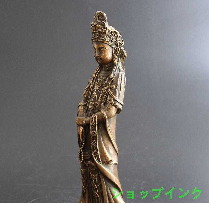 観音菩薩 仏像 銅製 工芸品 美術品 置物 観音菩薩 仏像 銅製 工芸品 美術品 置物 - メルカリ
