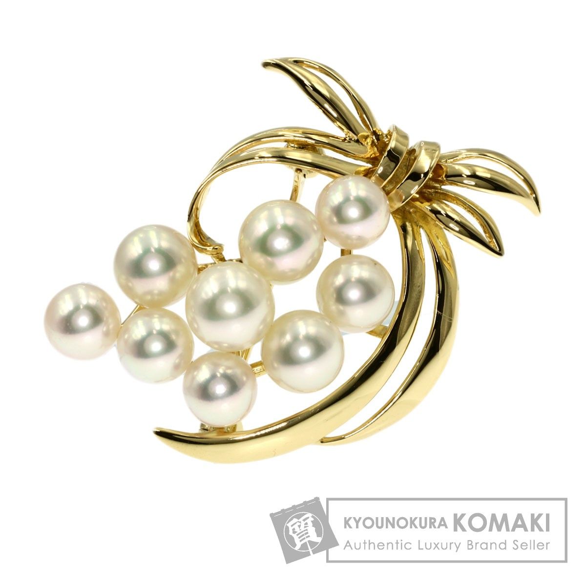 MIKIMOTO ミキモト パール 真珠 ブローチ K18YG レディース