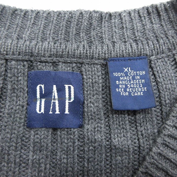 XL/古着 ギャップ GAP ニット ベスト メンズ 00s 無地 大きいサイズ