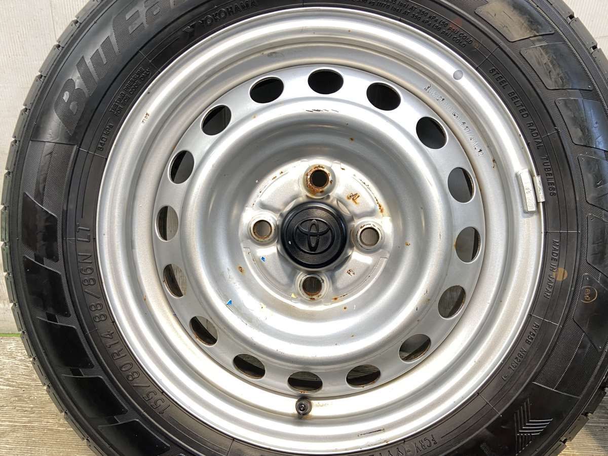 155/80R14 88/86LT ヨコハマ ブルーアースVan RY55 トヨタ純正 AL 14x5 