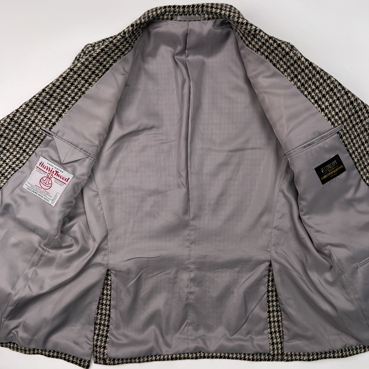 美品 Harris Tweed ハリスツイード F.CONCEPT MEN GOLD 段返3B 
