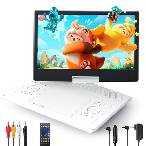 SurfolaポータブルDVDプレーヤー16.9型CDプレーヤー14.1インチ液晶デュアルアンプ内蔵4〜6時間再生リージョンフリーUSB|SDカードに対応AV入出力TV同期 ラストメモリー機能 ブルーレイ非対…