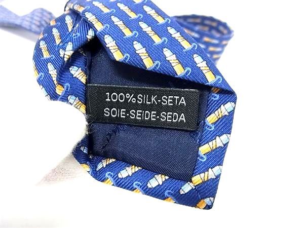 【新品】フェラガモ FERRAGAMO/ネクタイ/ブルー FERRAGAMO（フェラガモ） ネクタイ メンズ ネクタイ アニマル柄 8cm