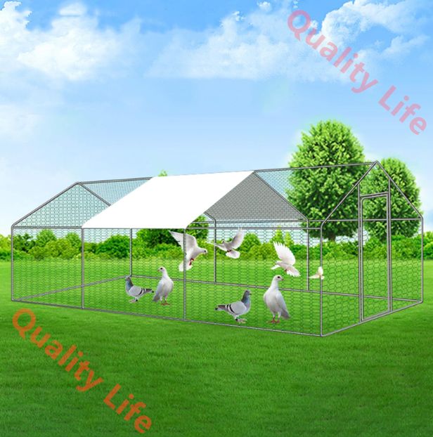 金属製ウサギ小屋 防水布とスイッチロック付きの鶏小屋