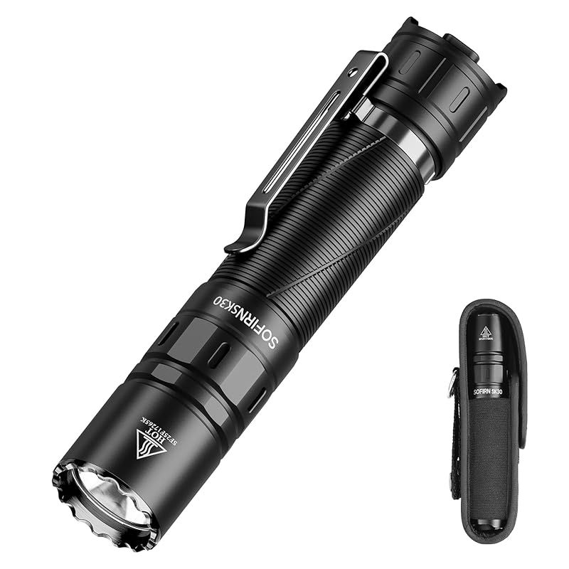 Sofirn SK30 戦術懐中電灯 フラッシュライト 3000ルーメン 高輝度 強力 超強遠射 デュアルスイ USBC充電式 二重スイッチ IP68防水 防災 アウトドア用 停電対策 キャンプ 緊急用 0