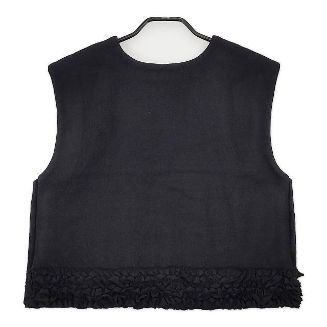 R-D.M.Co- フリルデコレーションボタンビブ 7131 定価44000円 ベスト 24 AW ブラック レディース マンズテーラー 5-0906 T∞