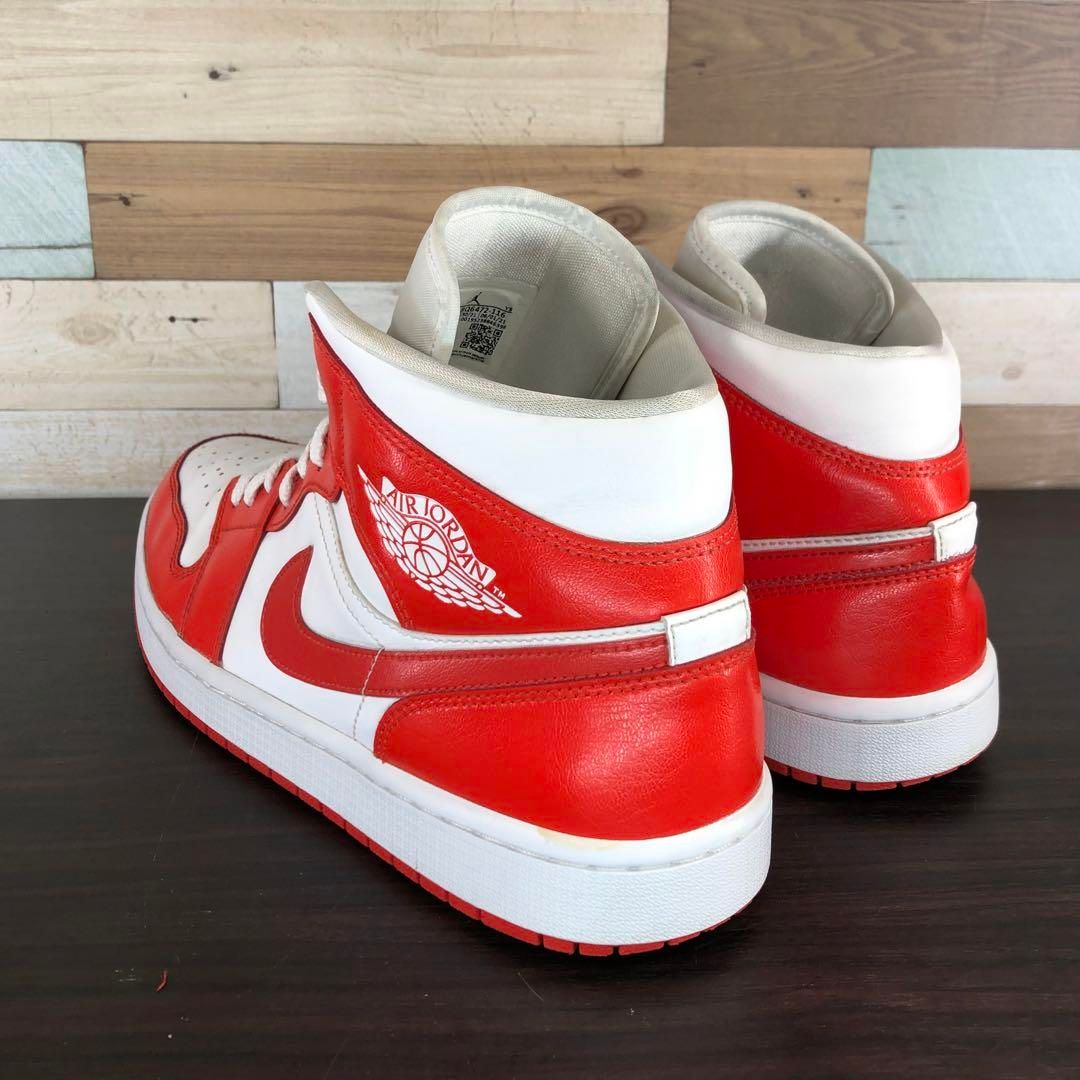ビックサイズ NIKE AIR JORDAN 1 MID WHITE HABANERO RED ナイキ エア