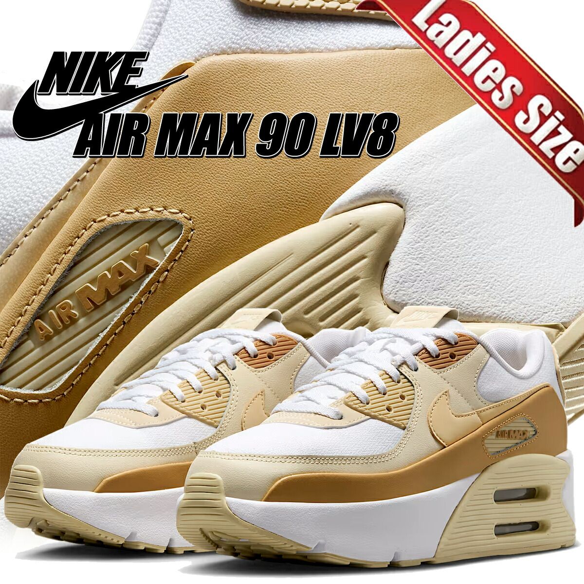 国内配送 NIKE W AIR MAX 90 LV8 WHITE/TEAM GD Nike Air Max 90 LV8 Women's Shoes. Nike JP