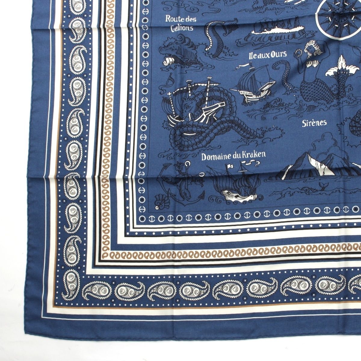 エルメス 24SS カレジェアン140 Tatouages Marins Bandana 船乗りの