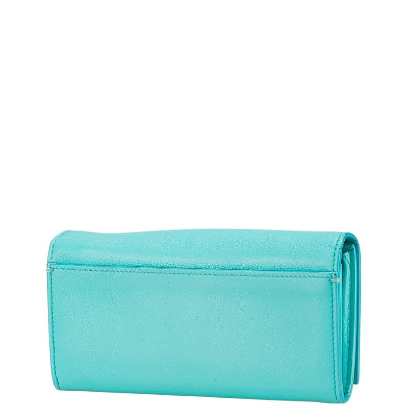 Tiffany & Co. ターコイズ レザー 長財布 Tiffany & Co. ターコイズ