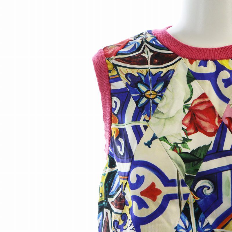 DOLCE & GABBANA フラワープリント タンクトップシルク