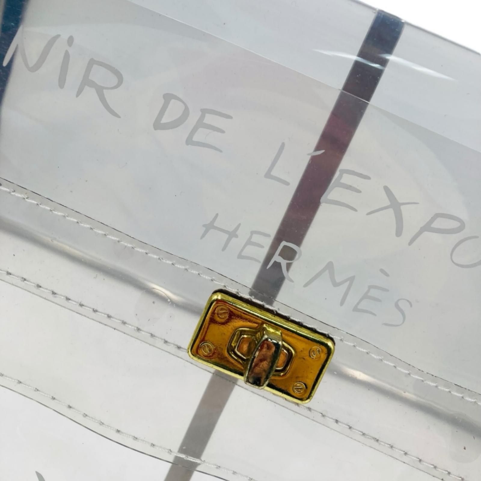 HERMES エルメス　ビニールケリー　ビジネスバッグ　ハンドバック　透明 HERMES エルメス ビニールケリー ビジネスバッグ ハンドバック