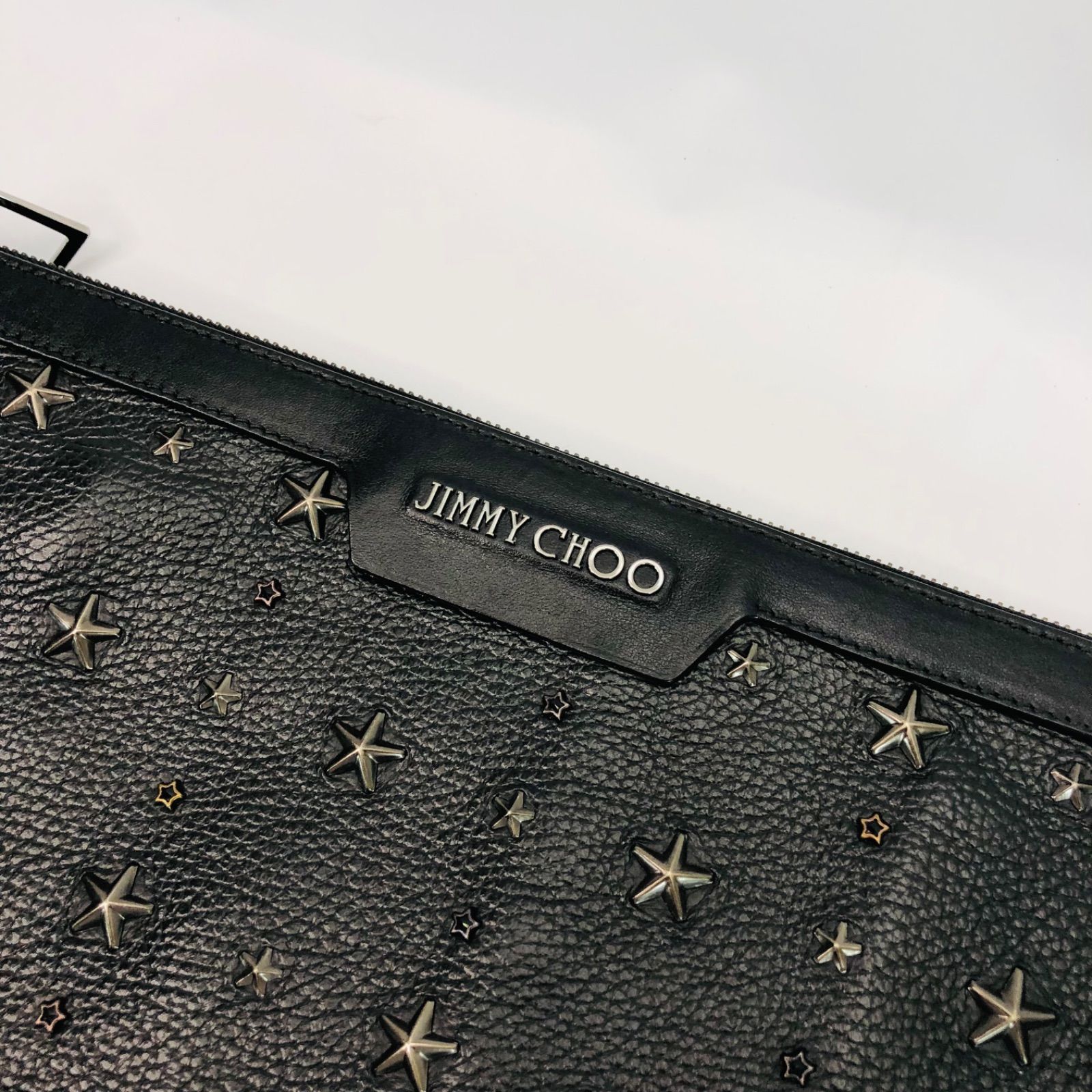 ジミーチュウ　クラッチバッグ ジミーチュウ JIMMY CHOO クラッチバッグ ZIP POUCH ANR BLACK WHITE
