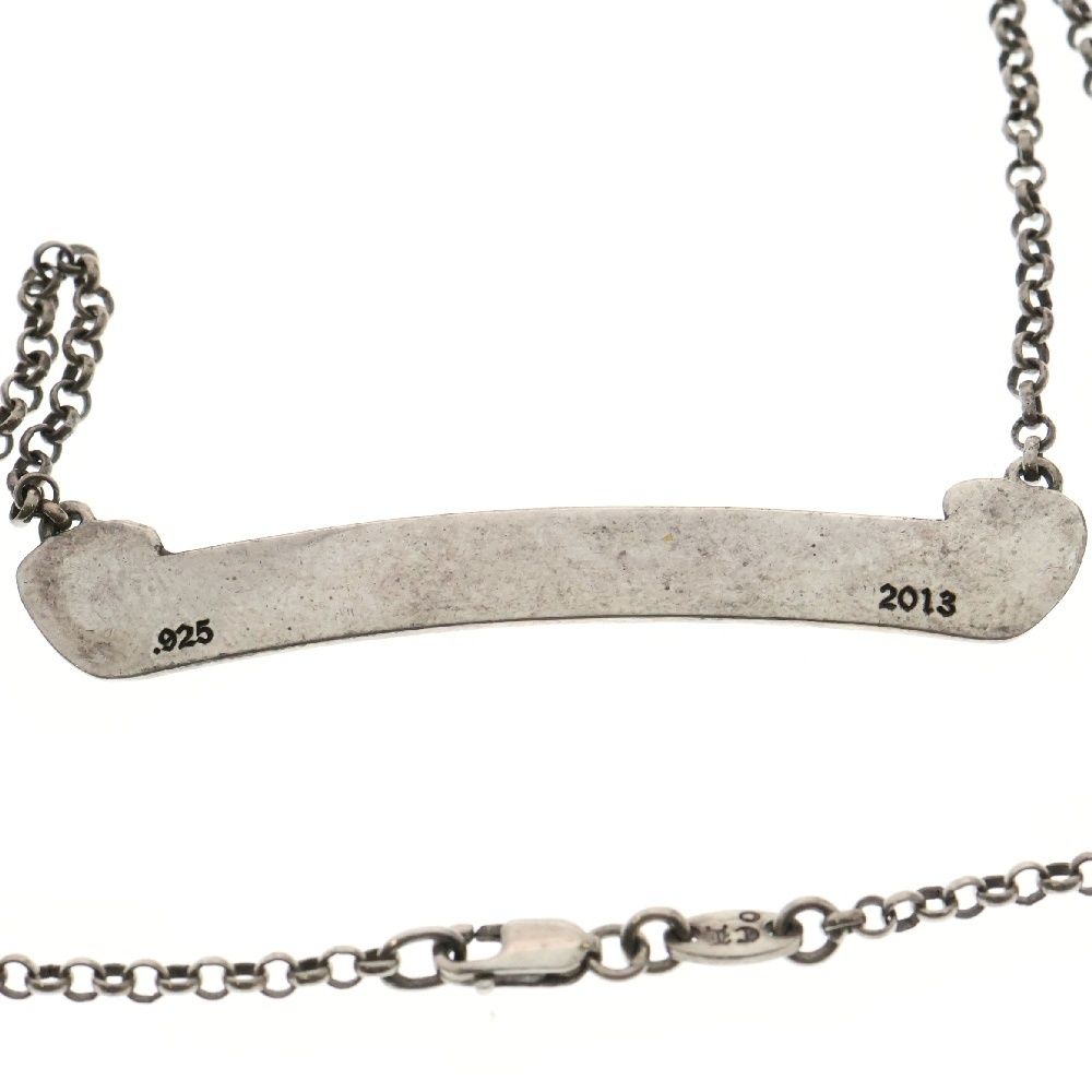 蛭魔妖一様　クロムハーツ　スクロールラベルロールチェーンネックレス シルバー CHROME HEARTS (クロムハーツ) スクロールラベル ロールチェーン