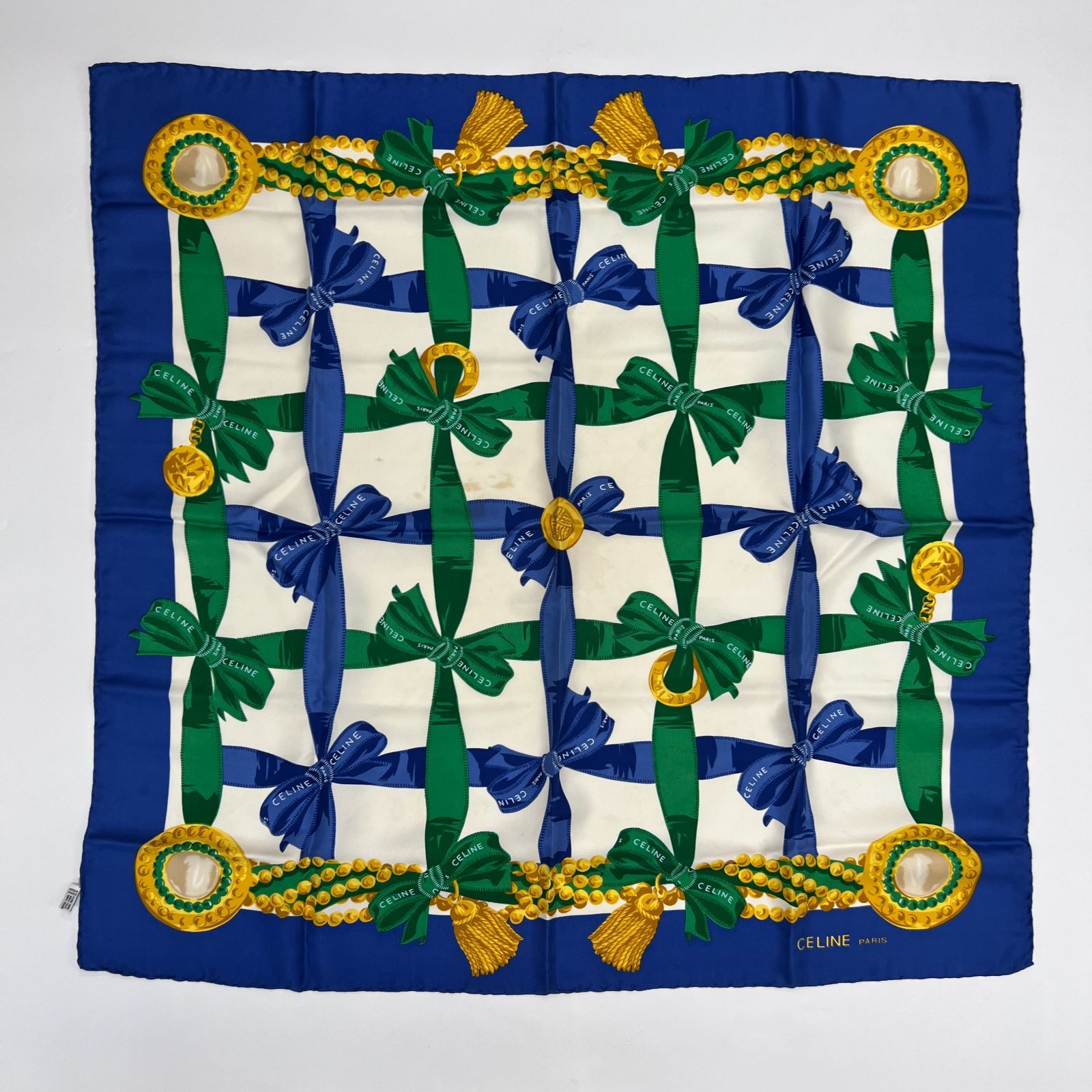 中古】CELINE セリーヌ アクセサリー スカーフ シルク マルチカラー  