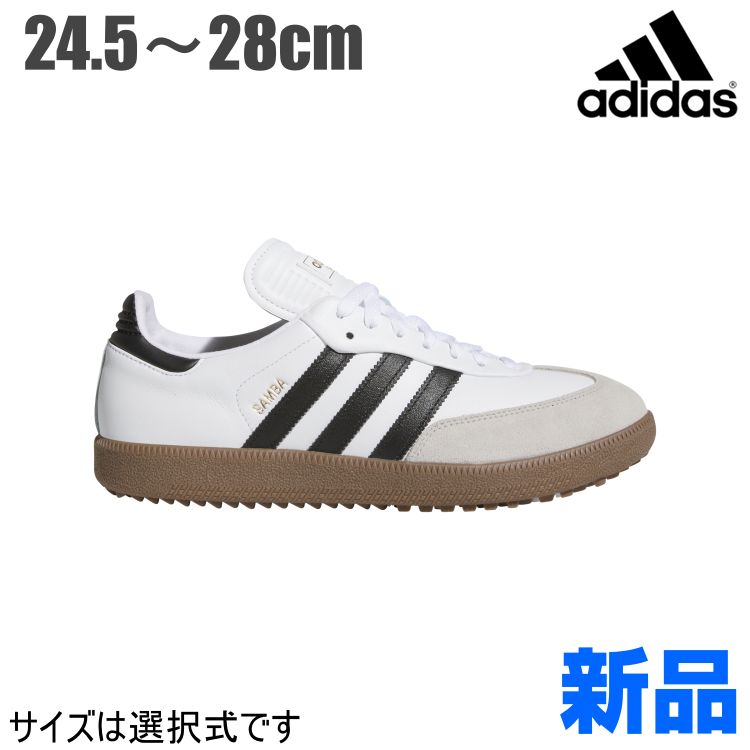 49ホワイト|コアブラック メーカー正規仕入品 モデル adidas アディダス ゴルフシューズ NNO26 サンバ ゴルフ 靴ひもタイプ|EE相当|スパイクレス メンズ|レディース