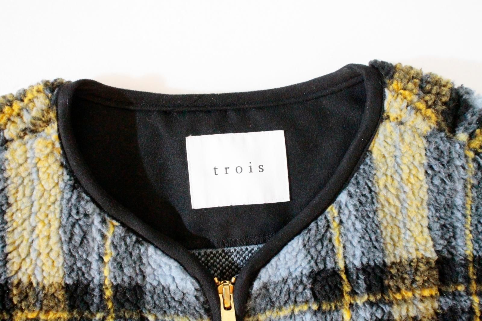 trois|ボア|フリースジャケット|F|水色