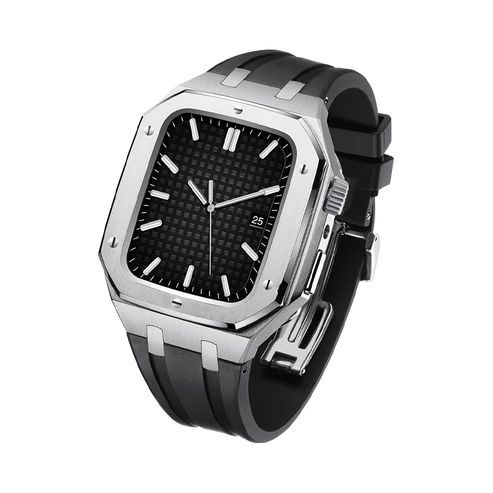 アップルウォッチバンド Apple Watchバンド SOL ソル Chronos Metal ブラックバンド×シルバー 44 mm 45 46 mm対応 BELTIES