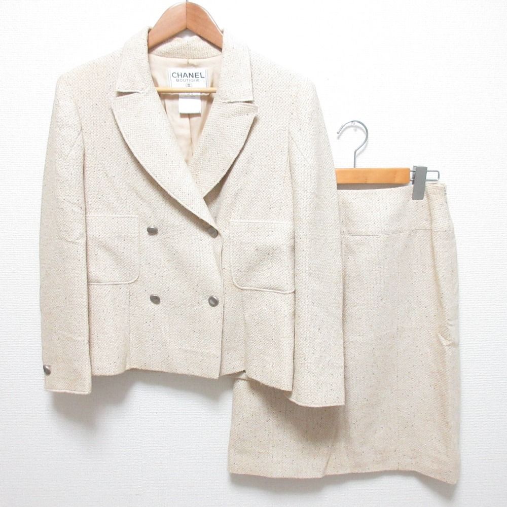 良品 98P CHANEL シャネル ヴィンテージ サマーツイード ダブル  