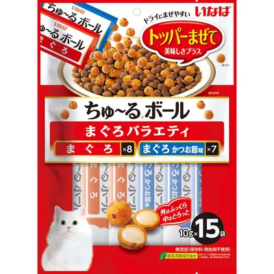 セット いなばペットフード ちゅーるボールまぐろバラエティ10 g×15 P