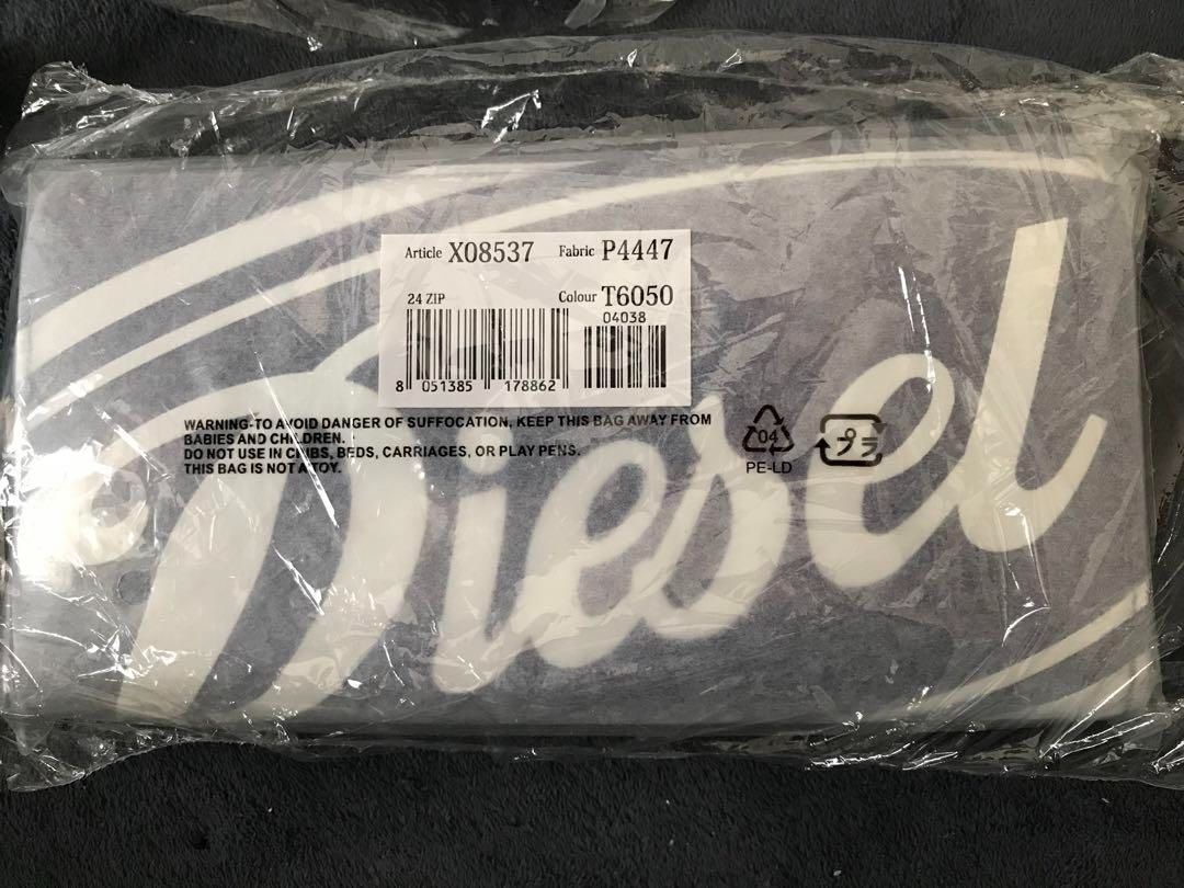 ディーゼル DIESEL 長財布 FORDパロディ ロゴ ラウンドジップ ブルー  