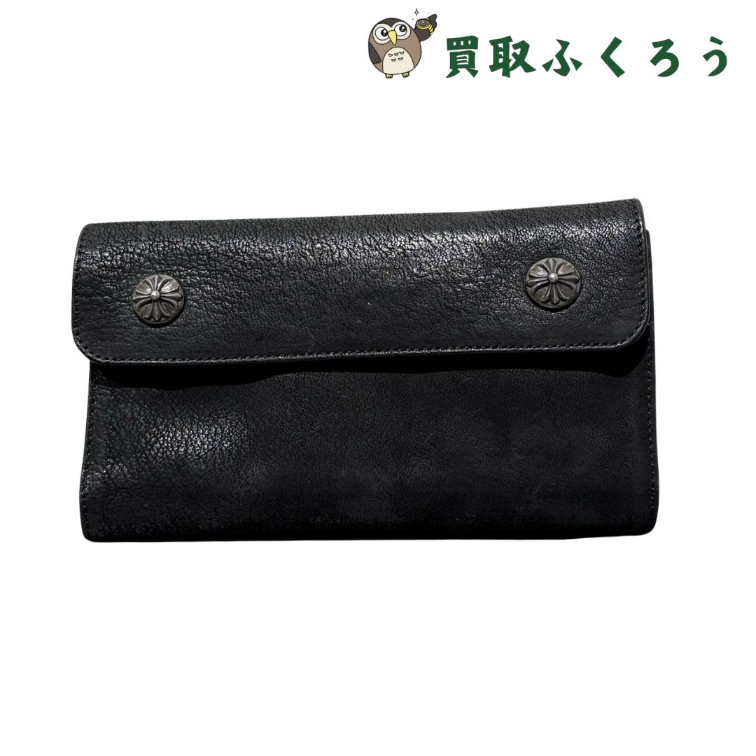 クロムハーツ クロスボールウェーブウォレット 黒 長財布 正規品