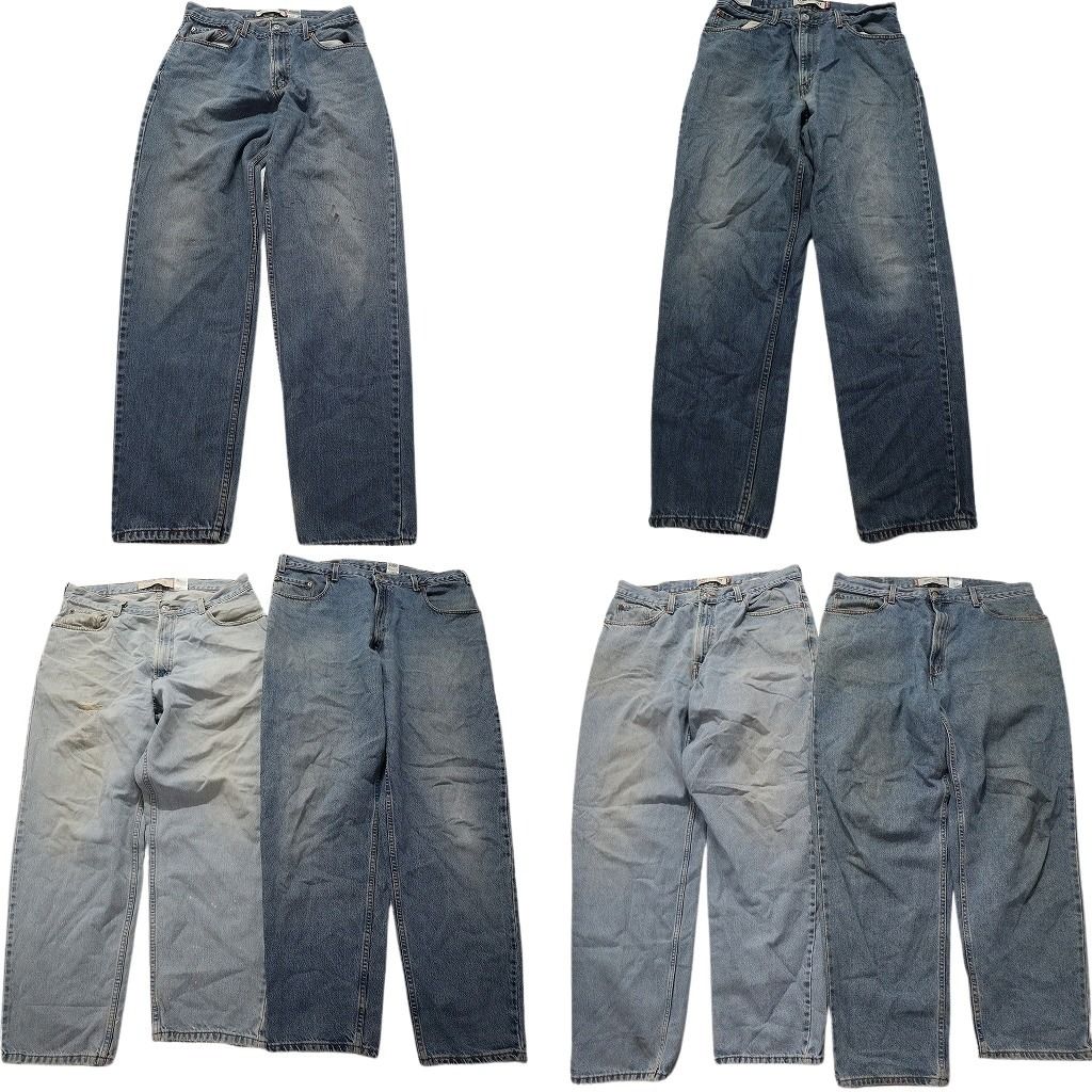古着卸 まとめ売り リーバイス 560 デニム パンツ 6枚セット (メンズ 34 /36 /38 ) ライトブルー フェード アメカジ 革パッチ MX4043