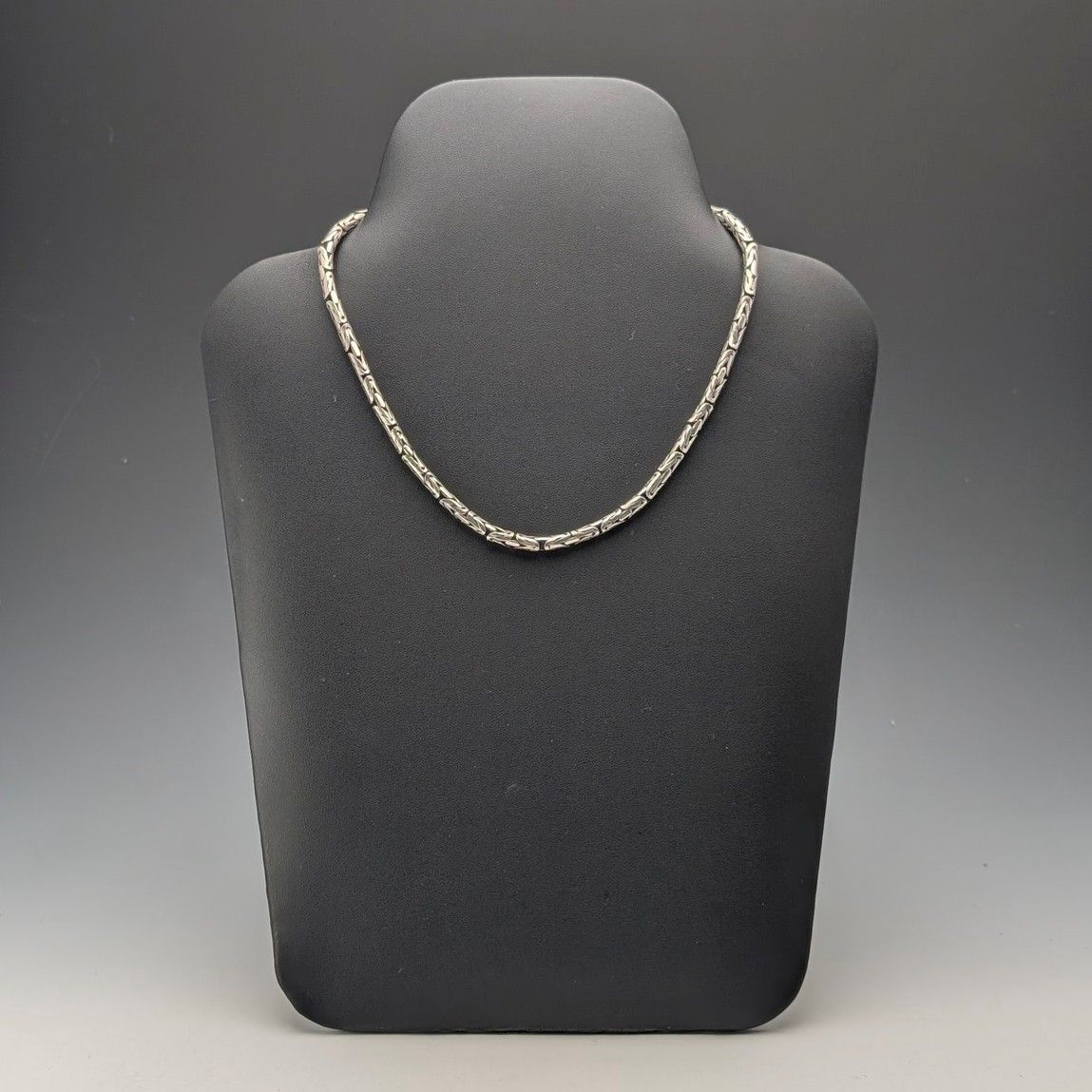 ヴィンテージ 純銀製 ビザンチンチェーン ネックレス 42cm 47g
