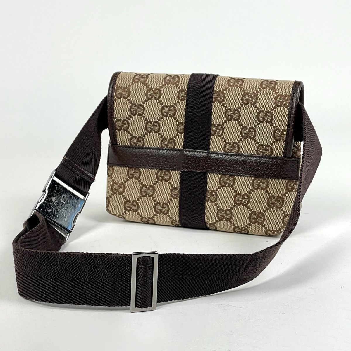 グッチ GUCCI GG柄 ウエストバッグ ヒップバッグ ボディバッグ キャンバス ブラウン 131236 レディース