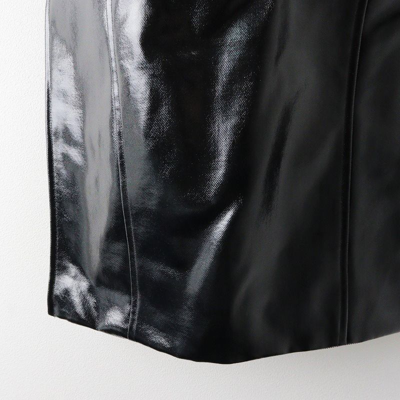 極美品 2023SS サカイ sacai slit patent skirt スリット パテント