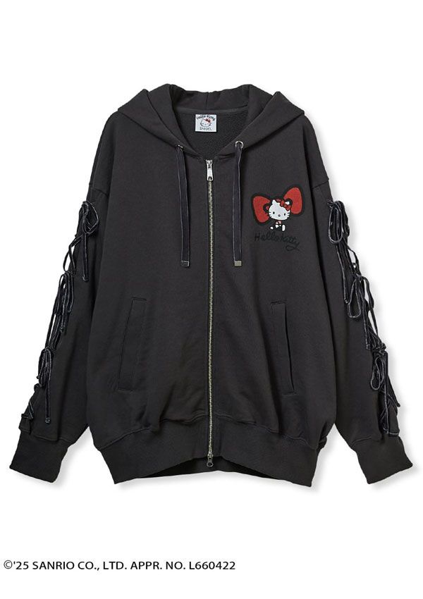 たんぽぽ 【新品タグ付き】ハローキティスナイデル レースアップパーカー 即納】 スナイデル SNIDEL トップス 25秋冬 【HELLO KITTY】レース
